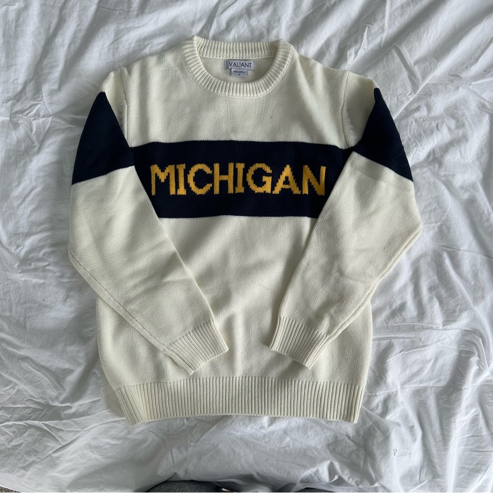Valia Cream and Navy Michigan Sweater